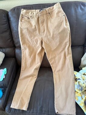 Classic High-Waist Tan Jeans